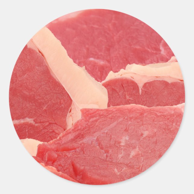 Rindfleisch Runder Aufkleber (Vorderseite)