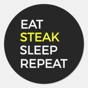 Rindfleisch und Steak T-Shirt Runder Aufkleber