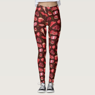 Rindfleischteilmuster Leggings