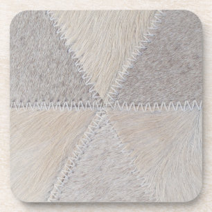 Rindleder-Patchwork Getränkeuntersetzer