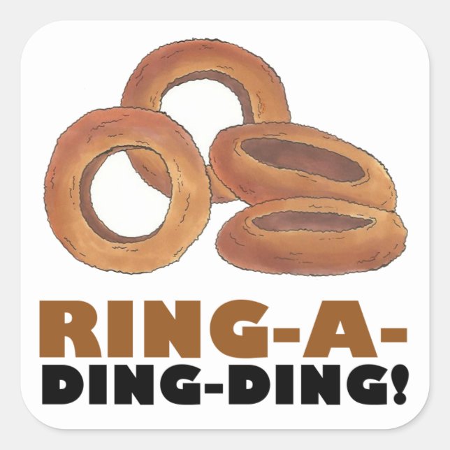 Ring-a-Ding-Bride Verlobung Bachelorette Quadratischer Aufkleber (Vorderseite)