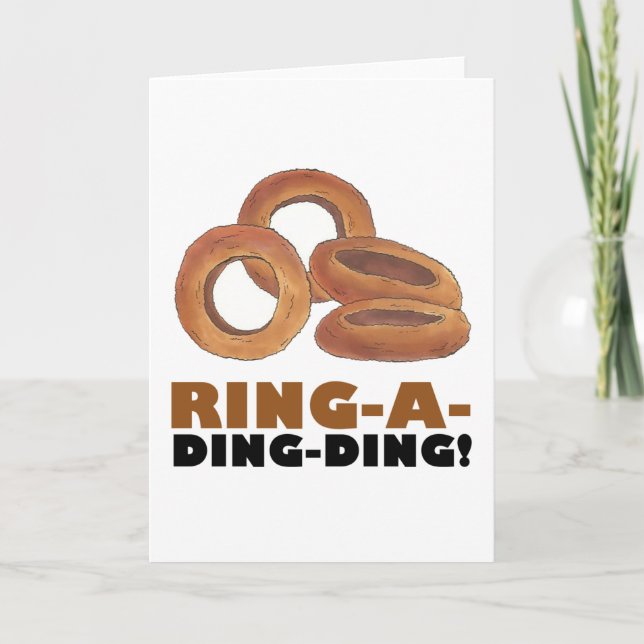Ring-A-Ding-Zwiebel Ring Funny Food Verlobung Karte (Vorderseite)