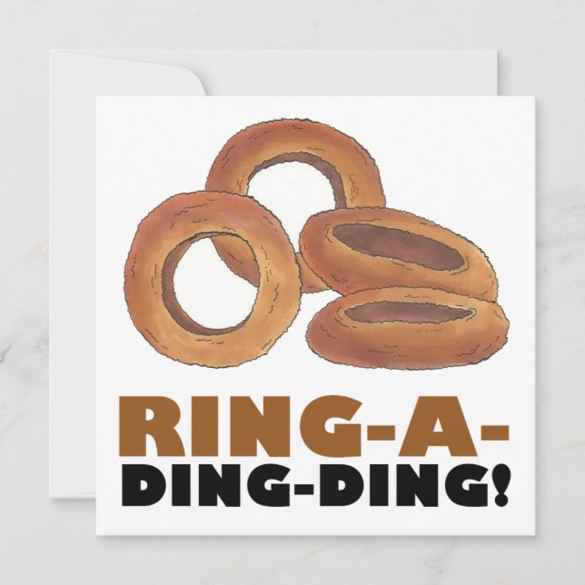 Ring-a-Ding-Zwiebel-Rings-Engagement-Partei Einladung (Vorderseite)