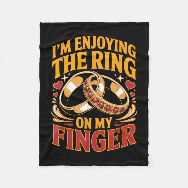 Ring am Finger Verlobte Ehefrau Ehemann verlobt Fleecedecke (Vorderseite)
