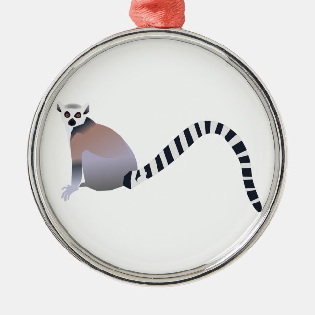 Ring-Angebundener Lemur Ornament Aus Metall (Vorne)