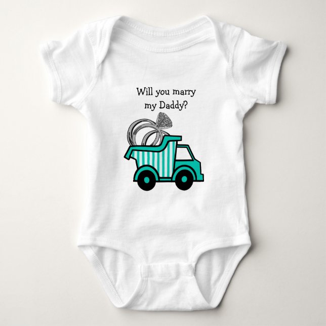 Ring Bearer Dump Truck Baby Strampler (Vorderseite)
