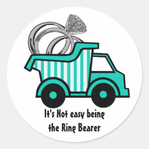 Ring Bearer Dump Truck Runder Aufkleber