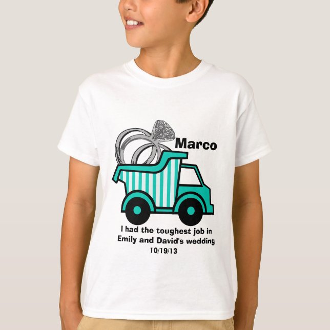Ring Bearer Dump Truck T-Shirt (Vorderseite)