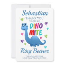 Ring Bearer Page Boy Danke Dinosaurier