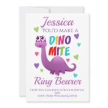 Ring Bearer Page Girl Vorschlag Dinosaur Card