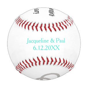 Ring Bearer Personalisiert Name Türkis Baseball
