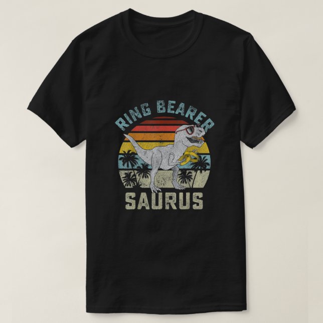 Ring Bearer Saurus Dinosaur Wedding T-Shirt (Design vorne)