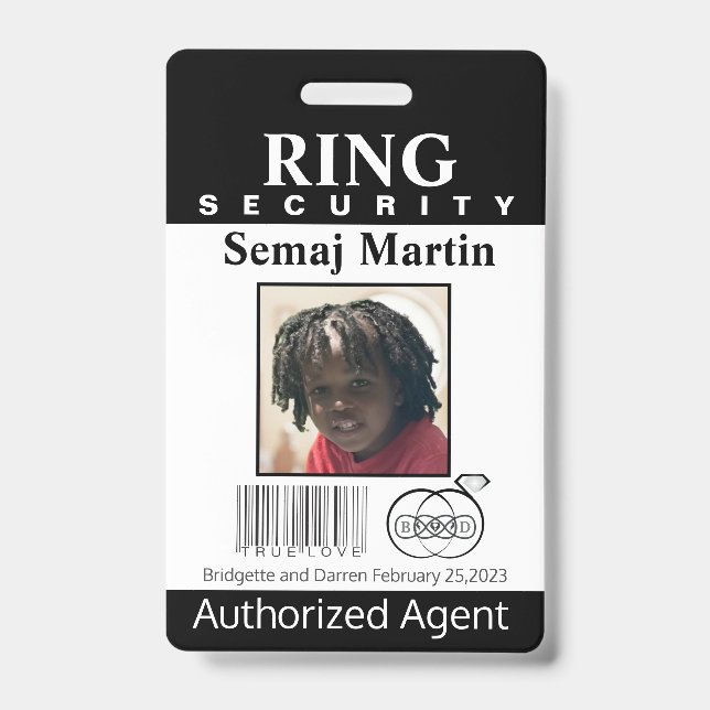 Ring Bearer Security Abzeichen Ausweis (Vorderseite)