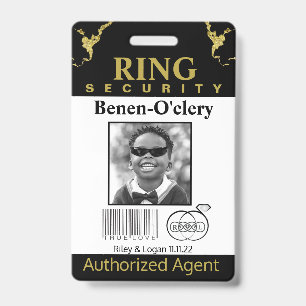 Ring Bearer Security Abzeichen Ausweis