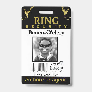 Ring Bearer Security Abzeichen Ausweis