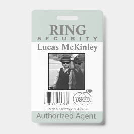 Ring Bearer Security Abzeichen Ausweis