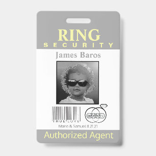 Ring Bearer Security Abzeichen Ausweis