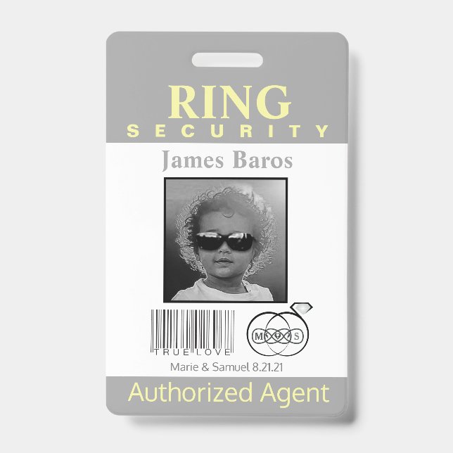 Ring Bearer Security Abzeichen Ausweis (Vorderseite)