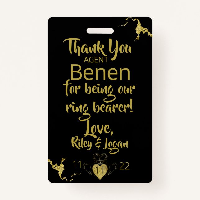 Ring Bearer Security Abzeichen Ausweis (Rückseite)