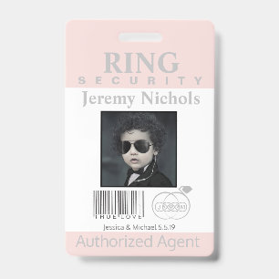 Ring Bearer Security Abzeichen Ausweis