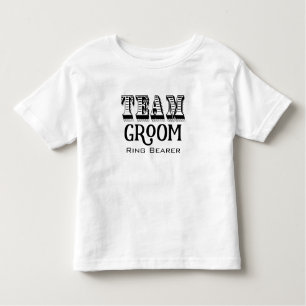 Ring Bearer Team Groom Hand Letter Schwarzer Tinte Kleinkind T-shirt