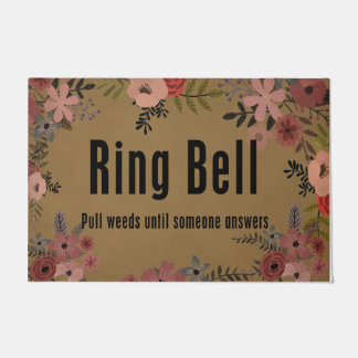 Ring Bell Pull Unfälle bis jemand Antwort Blume Fußmatte