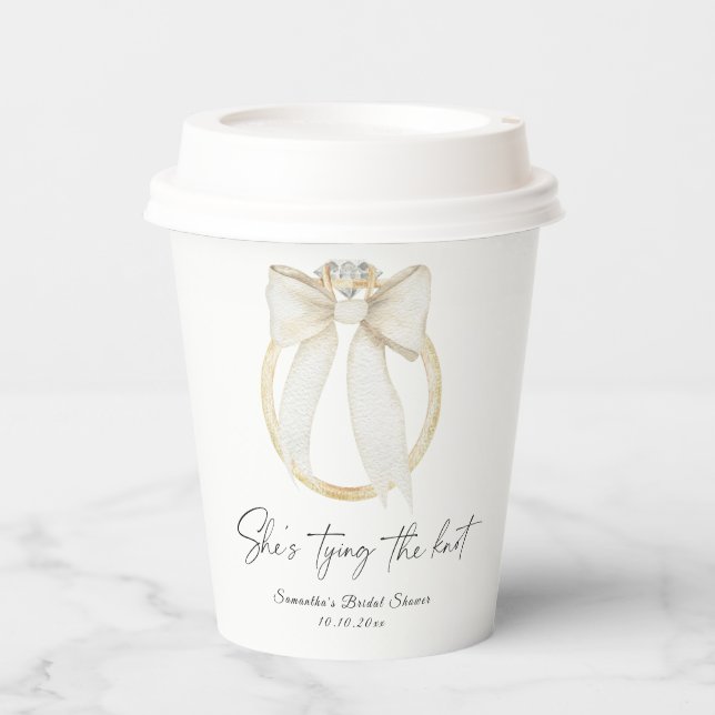 Ring Bow Sie bindet das Knoten-Brautparty Pappbecher (Vorderseite)