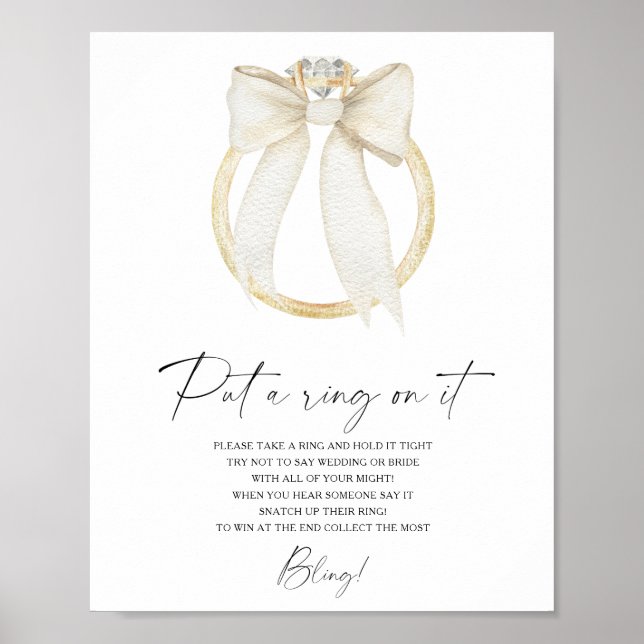 Ring Brautparty Setzen Sie einen Ring auf das Spie Poster (Vorne)