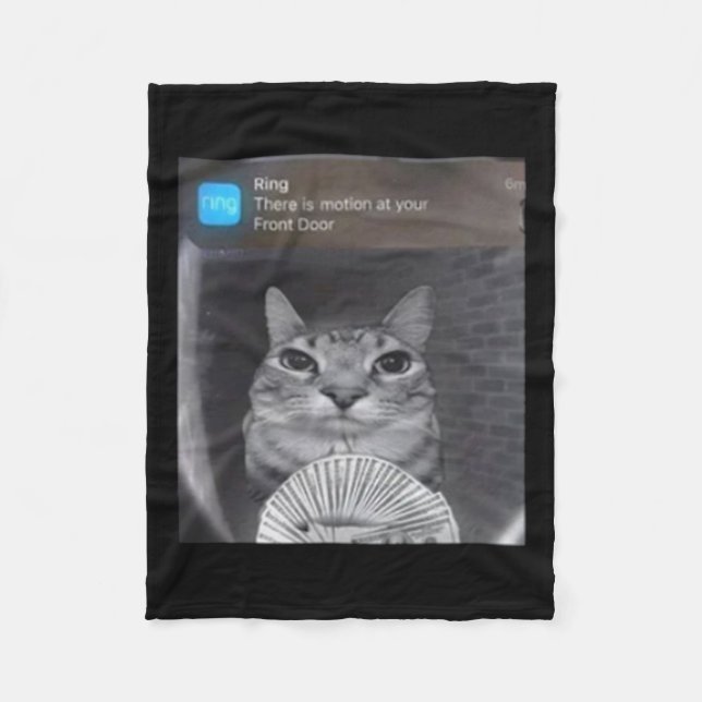 Ring Cat mit Motion Meme Fleecedecke (Vorderseite)
