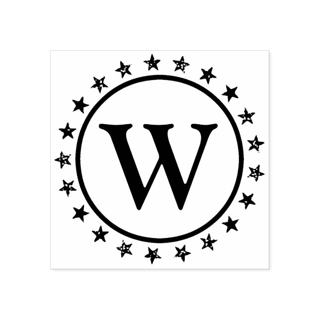 Ring der Sterne Monogramm Gummistempel (Prägung)