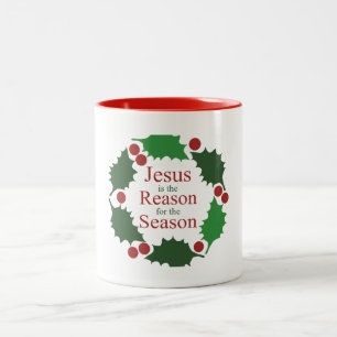 Ring des Heiligen Jesus Grund für den Saisonurlaub Zweifarbige Tasse