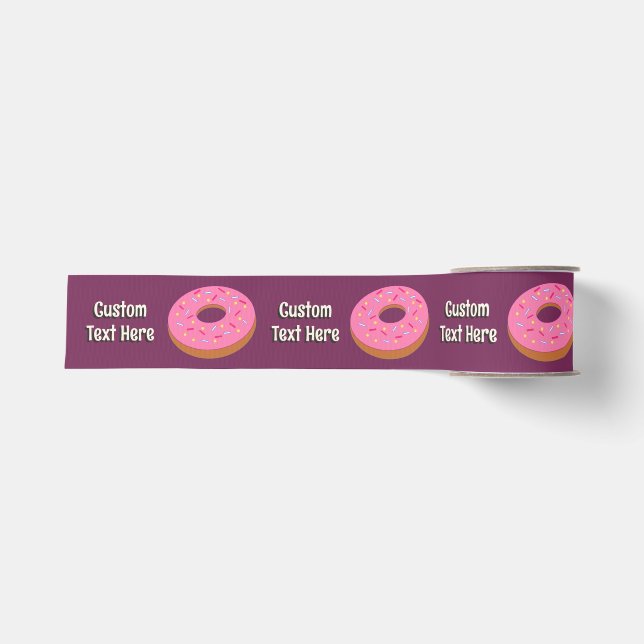 Ring Donuts - eigene Begrüßung - jeder dunkle Hint Ripsband (Vorderseite)