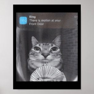 Ring Es ist Bewegung an der Vordertür lustige Meme Poster