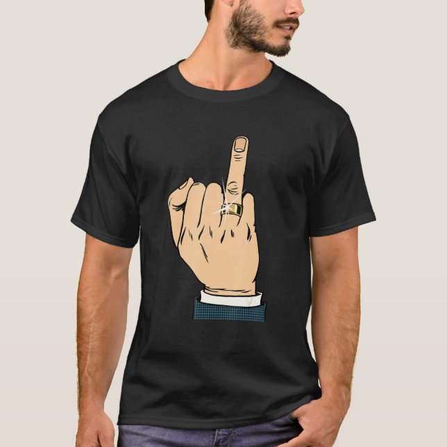 Ring Finger Verlobung für Groom bei Hochzeit T-Shirt (Vorderseite)