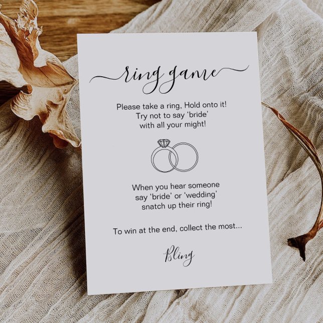 Ring Game Brautparty Printable Ring Hunt Game Einladung (Ring Game Bridal Shower Printable Ring Hunt Game Invitation)