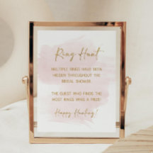 Ring Hour Blush & Gold Brautparty Game Sign