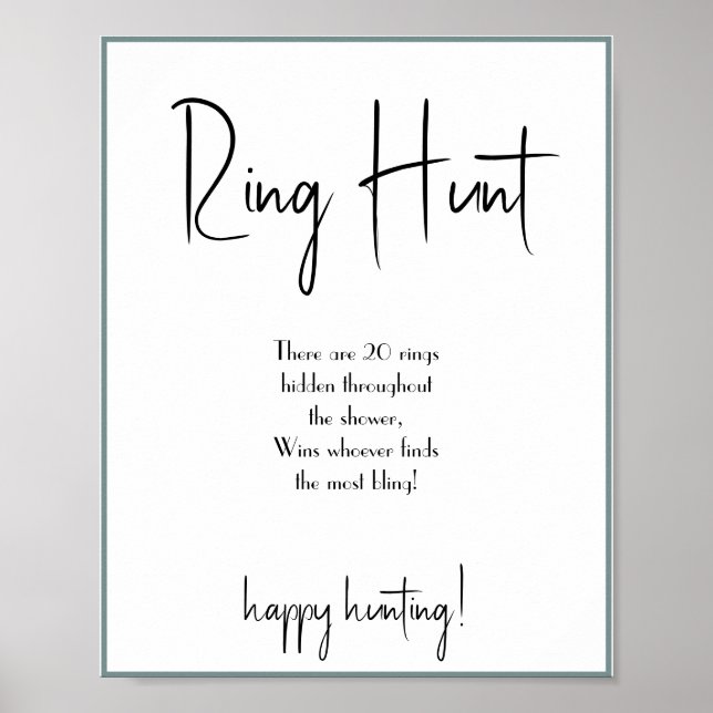 Ring Hour Brautparty Game Sign Poster (Vorne)