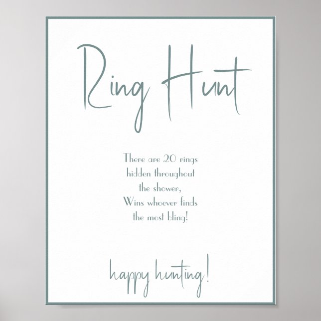 Ring Hour Brautparty Game Sign Poster (Vorne)