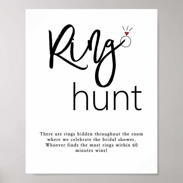 Ring Hour Brautparty Game Sign Poster (Vorne)