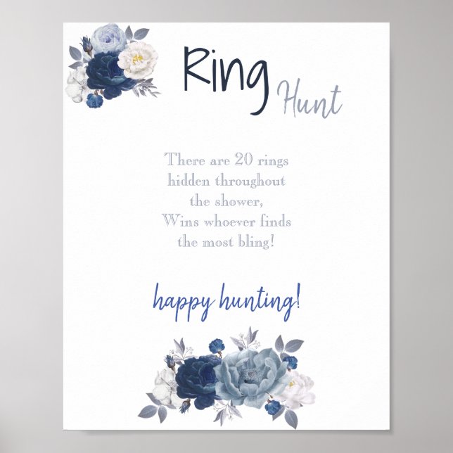 Ring Hour Brautparty Game Sign Poster (Vorne)