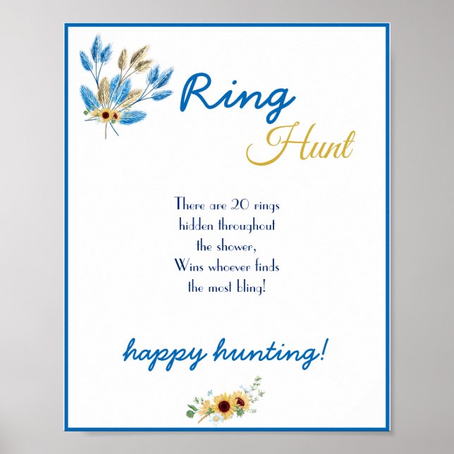Ring Hour Brautparty Game Sign Poster (Vorne)