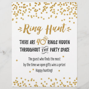 Ring Hour Bridal Game Sign
