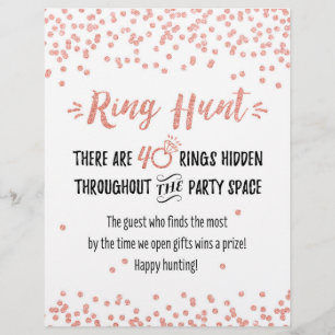 Ring Hour Bridal Game Sign