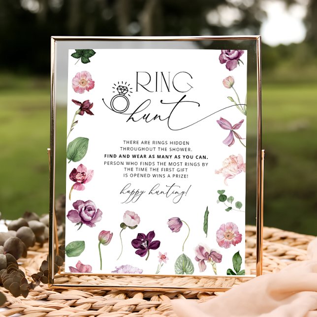 Ring Hour Floral Brautparty Game Sign Poster (Von Creator hochgeladen)