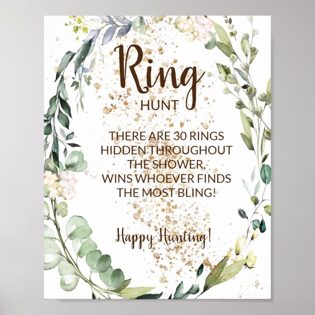 Ring Hour Herbal Brautparty Game Sign Poster (Vorne)