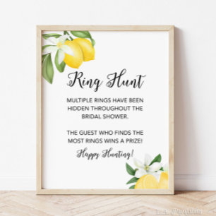 Ring Hour Lemon Citrus Brautparty Sign Poster