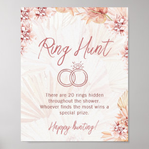 Ring Hunt Boho Bohemisch Bridal Polterabend Game Poster