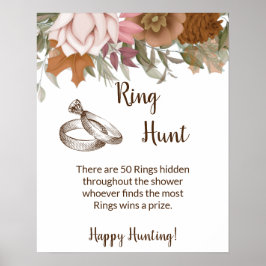 Ring Hunt Brautparty Boho Herbstunterschrift Poster