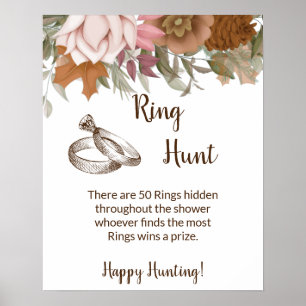 Ring Hunt Brautparty Boho Herbstunterschrift Poster