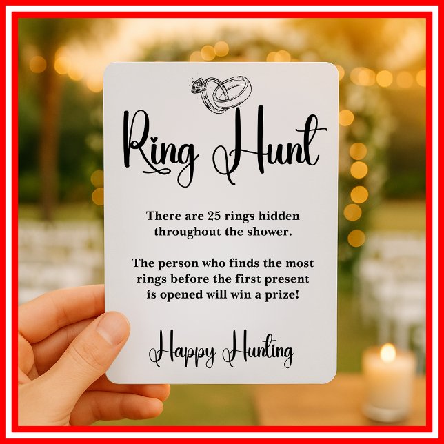 Ring Hunt Brautparty Game Elegantes Sign Game Einladung (Von Creator hochgeladen)